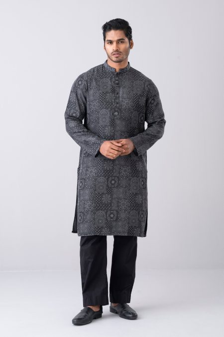ডাবল এম্ব্রয়ডারি/সিকোয়েন্স কটন পাঞ্জাবি